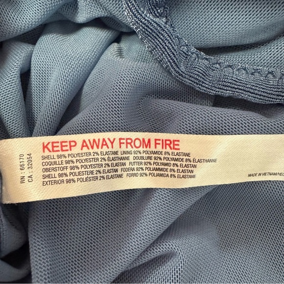 Intimately Free People Night Owl Bodysuit Size LG Blue Metal Feminine Plunging - Picture 8 of 12